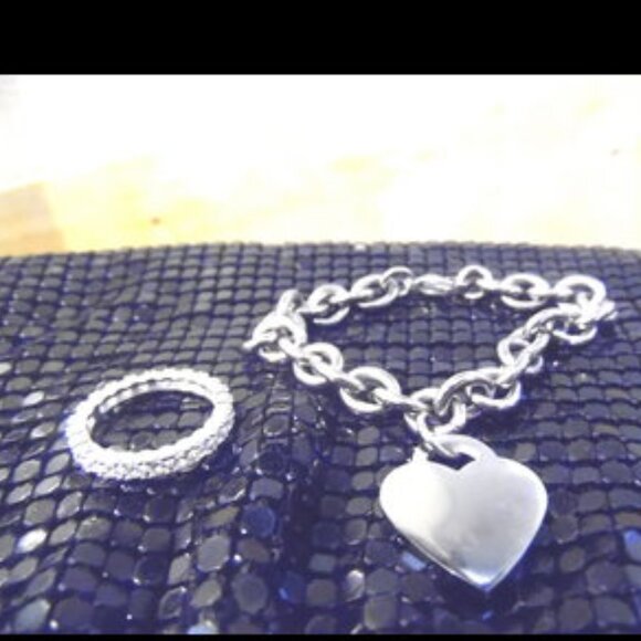 Radiance by Absolute Simulated Diamond Eternity Band & Chain-like Heart Bracelet - Picture 3 of 5